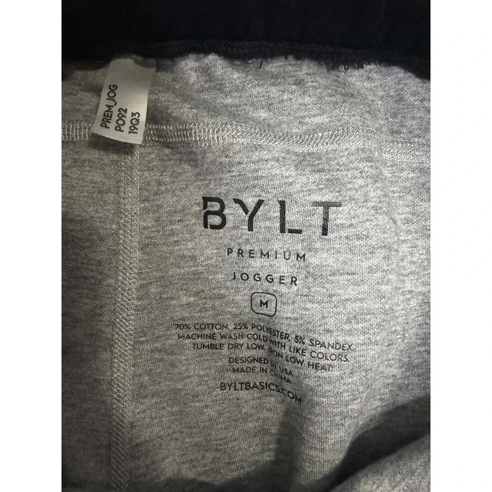 BYLT Premium Jogger Pants Mens Medium Gray Athletic Sweatpants Tapered